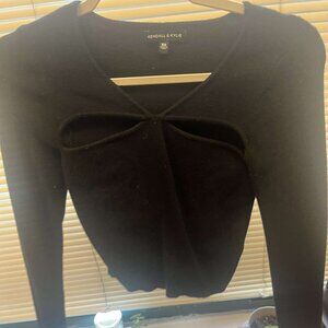 black cutout long sleeve